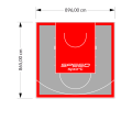78M2/865X896CM SZARO-CZERWONE BOISKO DO KOSZYKÓWKI SPEEDSPORT HEXA POWER PRO