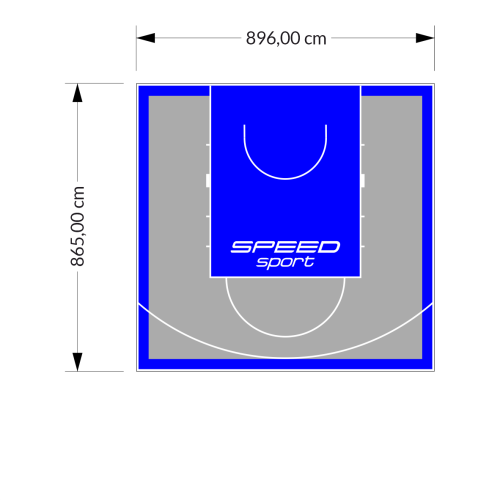 78M2/865X896CM SZARO-NIEBIESKIE BOISKO DO KOSZYKÓWKI SPEEDSPORT HEXA POWER PRO