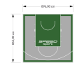 78M2/865X896CM SZARO-ZIELONE BOISKO DO KOSZYKÓWKI SPEEDSPORT HEXA POWER PRO