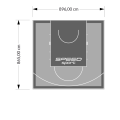 78M2/865X896CM SZARO-GRAFITOWE BOISKO DO KOSZYKÓWKI SPEEDSPORT HEXA POWER PRO