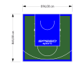 78M2/865X896CM ZIELONO-NIEBIESKIE BOISKO DO KOSZYKÓWKI SPEEDSPORT HEXA POWER PRO