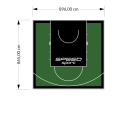 78M2/865X896CM ZIELONO-CZARNE BOISKO DO KOSZYKÓWKI SPEEDSPORT HEXA POWER PRO