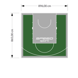 78M2/865X896CM ZIELONO-SZARE BOISKO DO KOSZYKÓWKI SPEEDSPORT HEXA POWER PRO