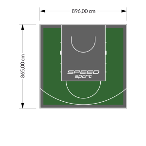 78M2/865X896CM ZIELONO-GRAFITOWE BOISKO DO KOSZYKÓWKI SPEEDSPORT HEXA POWER PRO