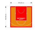 78M2/865X896CM POMARAŃCZOWO-CZERWONE BOISKO DO KOSZYKÓWKI SPEEDSPORT HEXA POWER PRO