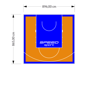 78M2/865X896CM POMARAŃCZOWO-NIEBIESKIE BOISKO DO KOSZYKÓWKI SPEEDSPORT HEXA POWER PRO