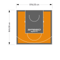 78M2/865X896CM POMARAŃCZOWO-GRAFITOWE BOISKO DO KOSZYKÓWKI SPEEDSPORT HEXA POWER PRO