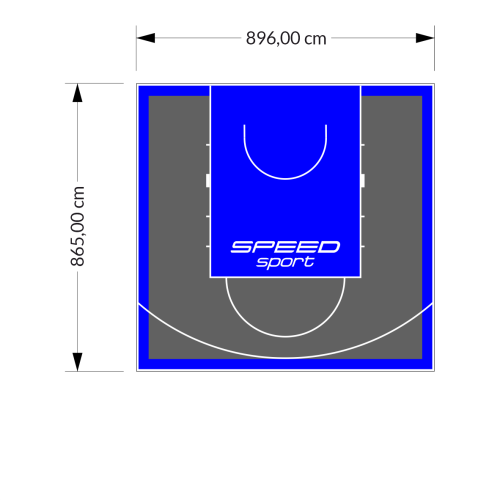 78M2/865X896CM GRAFITOWO-NIEBIESKIE BOISKO DO KOSZYKÓWKI SPEEDSPORT HEXA POWER PRO