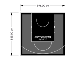 78M2/865X896CM GRAFITOWO-CZARNE BOISKO DO KOSZYKÓWKI SPEEDSPORT HEXA POWER PRO