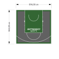 78M2/865X896CM GRAFITOWO-ZIELONE BOISKO DO KOSZYKÓWKI SPEEDSPORT HEXA POWER PRO