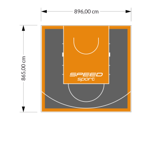 78M2/865X896CM GRAFITOWO-POMARAŃCZOWE BOISKO DO KOSZYKÓWKI SPEEDSPORT HEXA POWER PRO