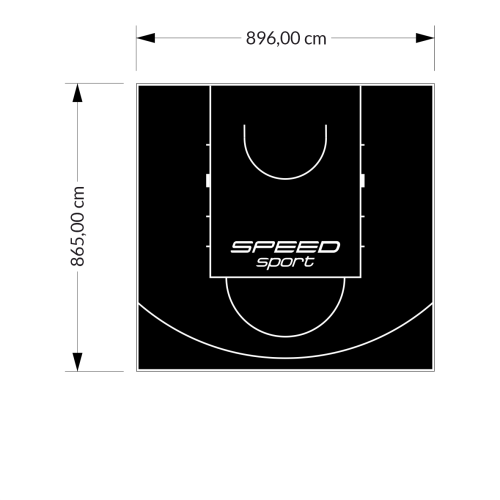 78M2/865X896CM CZARNE BOISKO DO KOSZYKÓWKI SPEEDSPORT HEXA POWER PRO