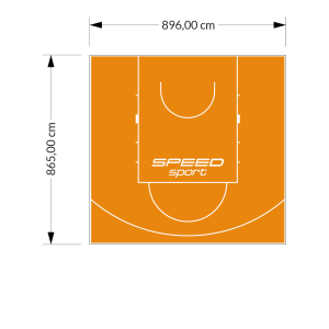 78M2/865X896CM POMARAŃCZOWE BOISKO DO KOSZYKÓWKI SPEEDSPORT HEXA POWER PRO