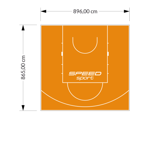 78M2/865X896CM POMARAŃCZOWE BOISKO DO KOSZYKÓWKI SPEEDSPORT HEXA POWER PRO