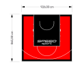 80M2/865X926CM CZERWONO-CZARNE BOISKO DO KOSZYKÓWKI SPEEDSPORT HEXA POWER PRO