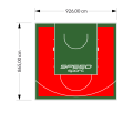 80M2/865X926CM CZERWONO-ZIELONE BOISKO DO KOSZYKÓWKI SPEEDSPORT HEXA POWER PRO