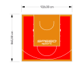 80M2/865X926CM CZERWONO-POMARAŃCZOWE BOISKO DO KOSZYKÓWKI SPEEDSPORT HEXA POWER PRO