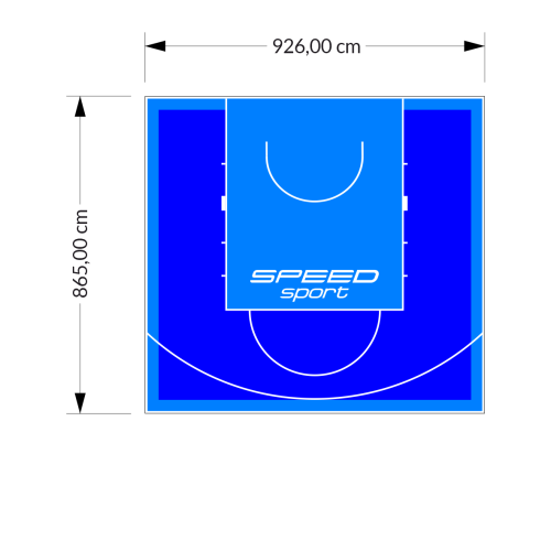 80M2/865X926CM NIEBIESKO-BŁĘKITNE BOISKO DO KOSZYKÓWKI SPEEDSPORT HEXA POWER PRO