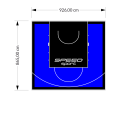 80M2/865X926CM NIEBIESKO-CZARNE BOISKO DO KOSZYKÓWKI SPEEDSPORT HEXA POWER PRO