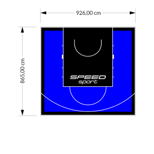 80M2/865X926CM NIEBIESKO-CZARNE BOISKO DO KOSZYKÓWKI SPEEDSPORT HEXA POWER PRO