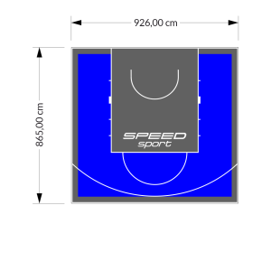 80M2/865X926CM NIEBIESKO-GRAFITOWE BOISKO DO KOSZYKÓWKI SPEEDSPORT HEXA POWER PRO