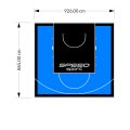 80M2/865X926CM BŁĘKITNO-CZARNE BOISKO DO KOSZYKÓWKI SPEEDSPORT HEXA POWER PRO