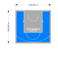 80M2/865X926CM BŁĘKITNO-SZARE BOISKO DO KOSZYKÓWKI SPEEDSPORT HEXA POWER PRO