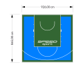 80M2/865X926CM BŁĘKITNO-ZIELONE BOISKO DO KOSZYKÓWKI SPEEDSPORT HEXA POWER PRO