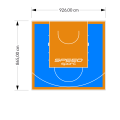 80M2/865X926CM BŁĘKITNO-POMARAŃCZOWE BOISKO DO KOSZYKÓWKI SPEEDSPORT HEXA POWER PRO