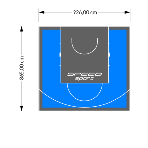 80M2/865X926CM BŁĘKITNO-GRAFITOWE BOISKO DO KOSZYKÓWKI SPEEDSPORT HEXA POWER PRO
