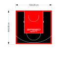 80M2/865X926CM CZARNO-CZERWONE BOISKO DO KOSZYKÓWKI SPEEDSPORT HEXA POWER PRO