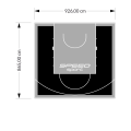 80M2/865X926CM CZARNO-SZARE BOISKO DO KOSZYKÓWKI SPEEDSPORT HEXA POWER PRO