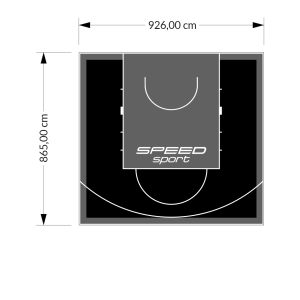 80M2/865X926CM CZARNO-GRAFITOWE BOISKO DO KOSZYKÓWKI SPEEDSPORT HEXA POWER PRO