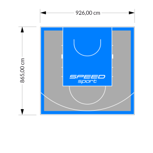 80M2/865X926CM SZARO-BŁĘKITNE BOISKO DO KOSZYKÓWKI SPEEDSPORT HEXA POWER PRO