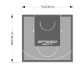 80M2/865X926CM SZARO-GRAFITOWE BOISKO DO KOSZYKÓWKI SPEEDSPORT HEXA POWER PRO