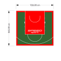 80M2/865X926CM ZIELONO-CZERWONE BOISKO DO KOSZYKÓWKI SPEEDSPORT HEXA POWER PRO