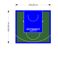 80M2/865X926CM ZIELONO-NIEBIESKIE BOISKO DO KOSZYKÓWKI SPEEDSPORT HEXA POWER PRO