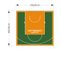 80M2/865X926CM ZIELONO-POMARAŃCZOWE BOISKO DO KOSZYKÓWKI SPEEDSPORT HEXA POWER PRO