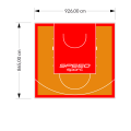 80M2/865X926CM POMARAŃCZOWO-CZERWONE BOISKO DO KOSZYKÓWKI SPEEDSPORT HEXA POWER PRO