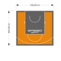 80M2/865X926CM POMARAŃCZOWO-GRAFITOWE BOISKO DO KOSZYKÓWKI SPEEDSPORT HEXA POWER PRO