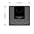 80M2/865X926CM GRAFITOWO-CZARNE BOISKO DO KOSZYKÓWKI SPEEDSPORT HEXA POWER PRO