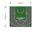 80M2/865X926CM GRAFITOWO-ZIELONE BOISKO DO KOSZYKÓWKI SPEEDSPORT HEXA POWER PRO