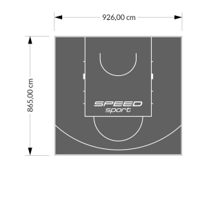 80M2/865X926CM GRAFITOWE BOISKO DO KOSZYKÓWKI SPEEDSPORT HEXA POWER PRO