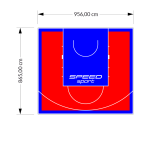 83M2/865X956CM CZERWONO-NIEBIESKIE BOISKO DO KOSZYKÓWKI SPEEDSPORT HEXA POWER PRO