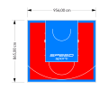 83M2/865X956CM CZERWONO-BŁĘKITNE BOISKO DO KOSZYKÓWKI SPEEDSPORT HEXA POWER PRO
