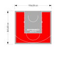 83M2/865X956CM CZERWONO-SZARE BOISKO DO KOSZYKÓWKI SPEEDSPORT HEXA POWER PRO