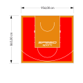 83M2/865X956CM CZERWONO-POMARAŃCZOWE BOISKO DO KOSZYKÓWKI SPEEDSPORT HEXA POWER PRO