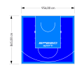 83M2/865X956CM NIEBIESKO-BŁĘKITNE BOISKO DO KOSZYKÓWKI SPEEDSPORT HEXA POWER PRO