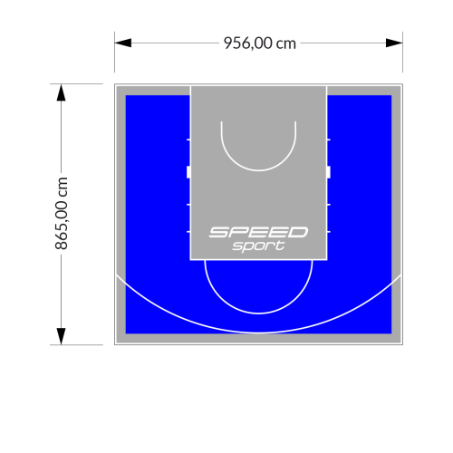 83M2/865X956CM NIEBIESKO-SZARE BOISKO DO KOSZYKÓWKI SPEEDSPORT HEXA POWER PRO