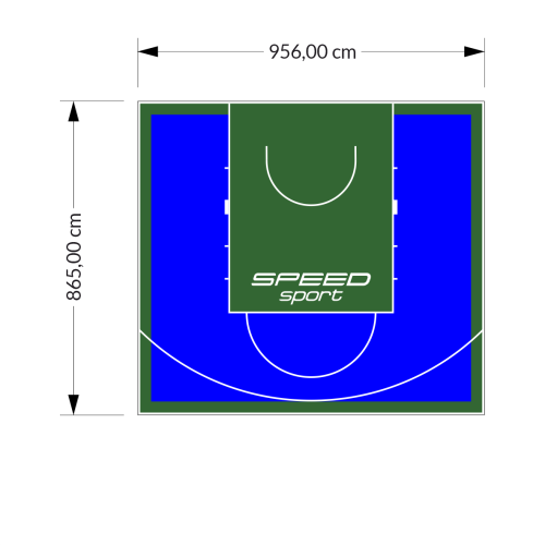 83M2/865X956CM NIEBIESKO-ZIELONE BOISKO DO KOSZYKÓWKI SPEEDSPORT HEXA POWER PRO